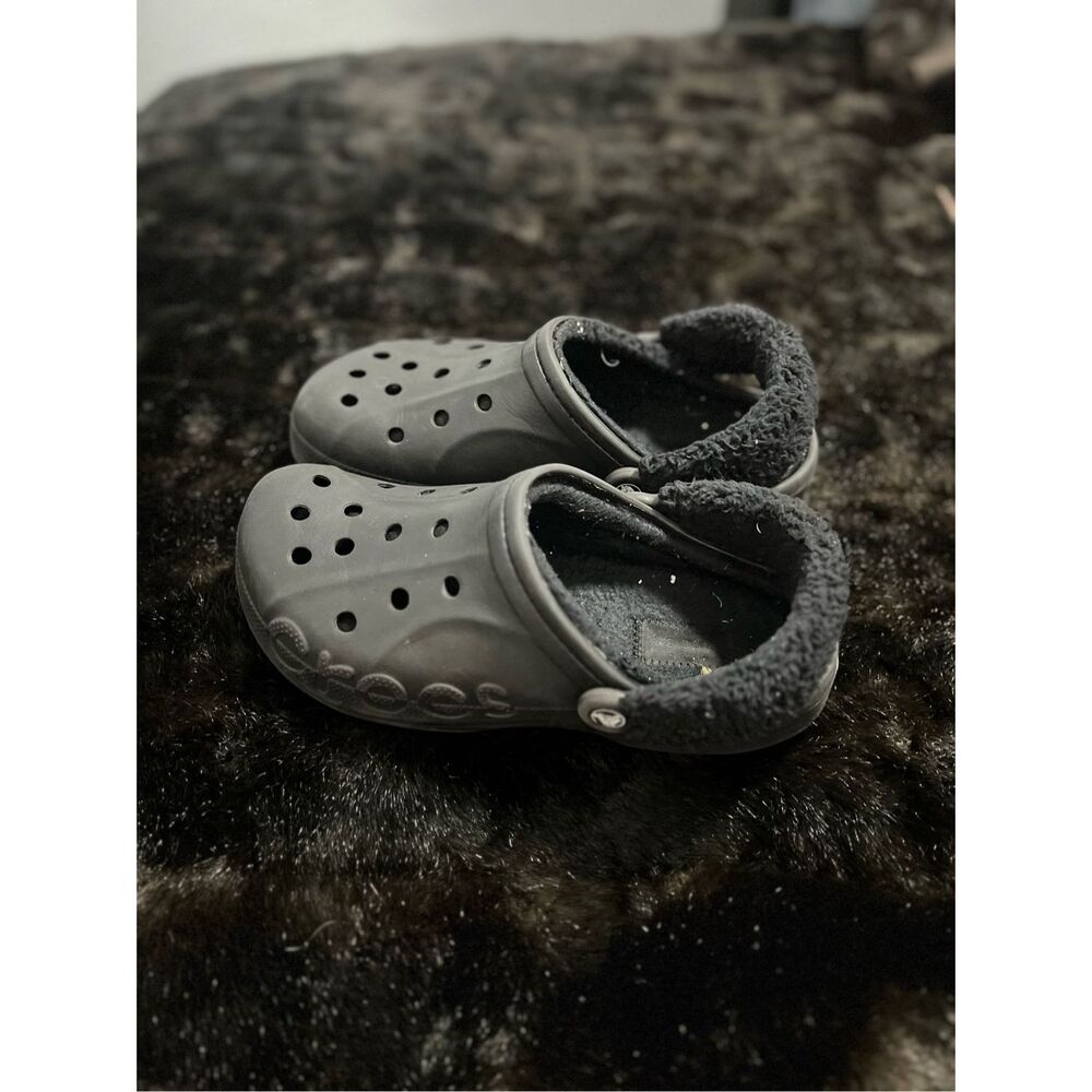 Size M9/W11 Crocs Baya‎ Lined Clog Slip On Black Shoes clogs